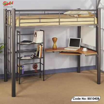 Stylish Steel Bunk Bed With Desk