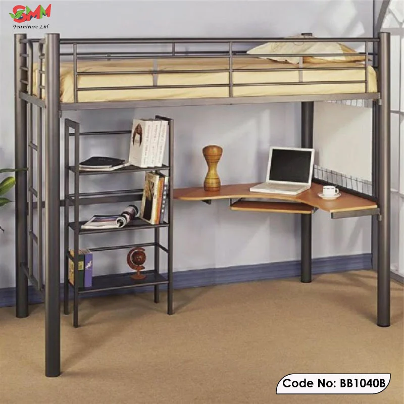 Space-Saving-Triple-Steel-Bunk-Bed-Perfect-for-Siblings Stylish Steel Bunk Bed With Desk
