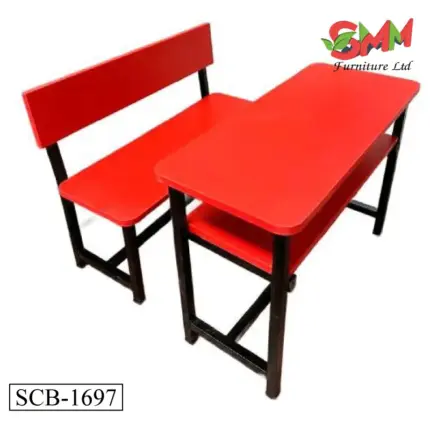 Wooden Dual Desk Bench 2 Seater