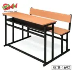 Two Seater Steel School Bench