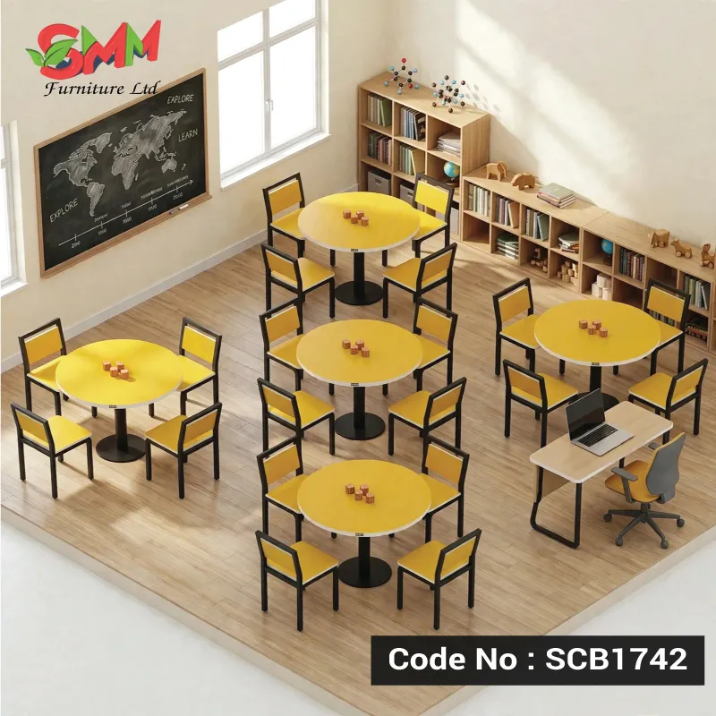 School-Furniiture-1742 Modern Kids Round School Bench Safe & Durable | SCB1742 - Image 1