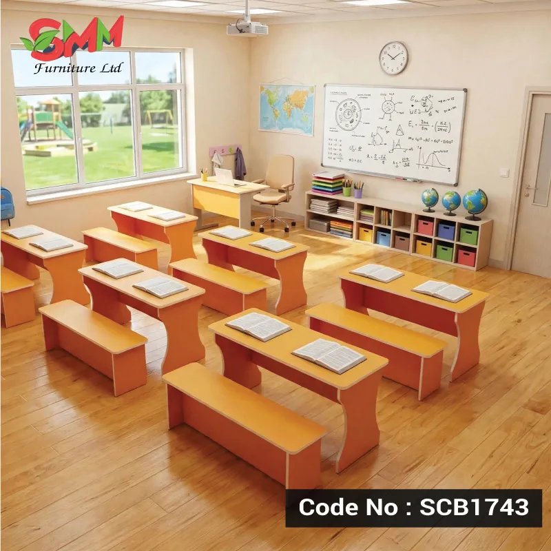 School-Furniiture-1743 2 Seater School Bench Desk | SCB1743 - Image 1
